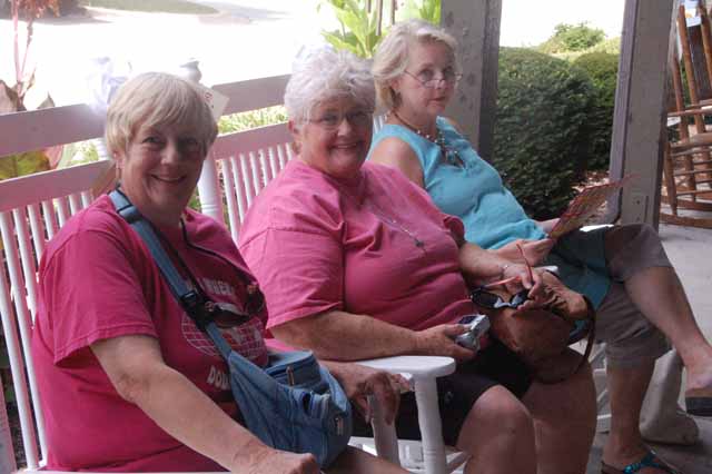 at Cracker Barrel, Diane, Sandy, Becky